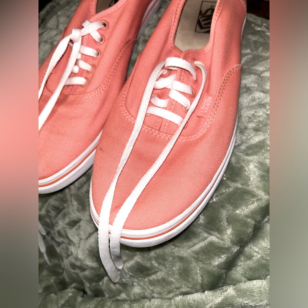 Pink white laced vans